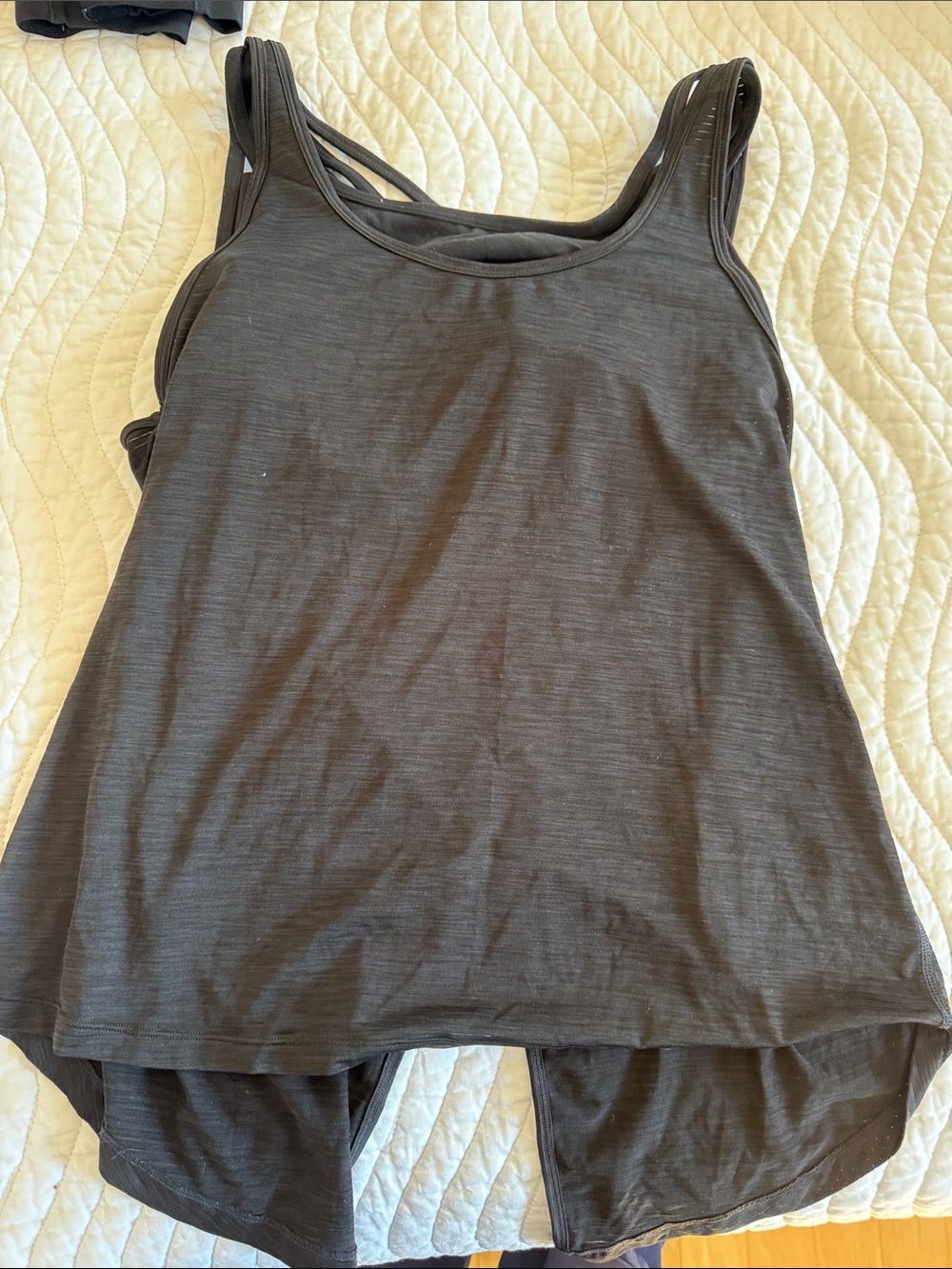 Athleta Black Layered Scoop Neck Tank